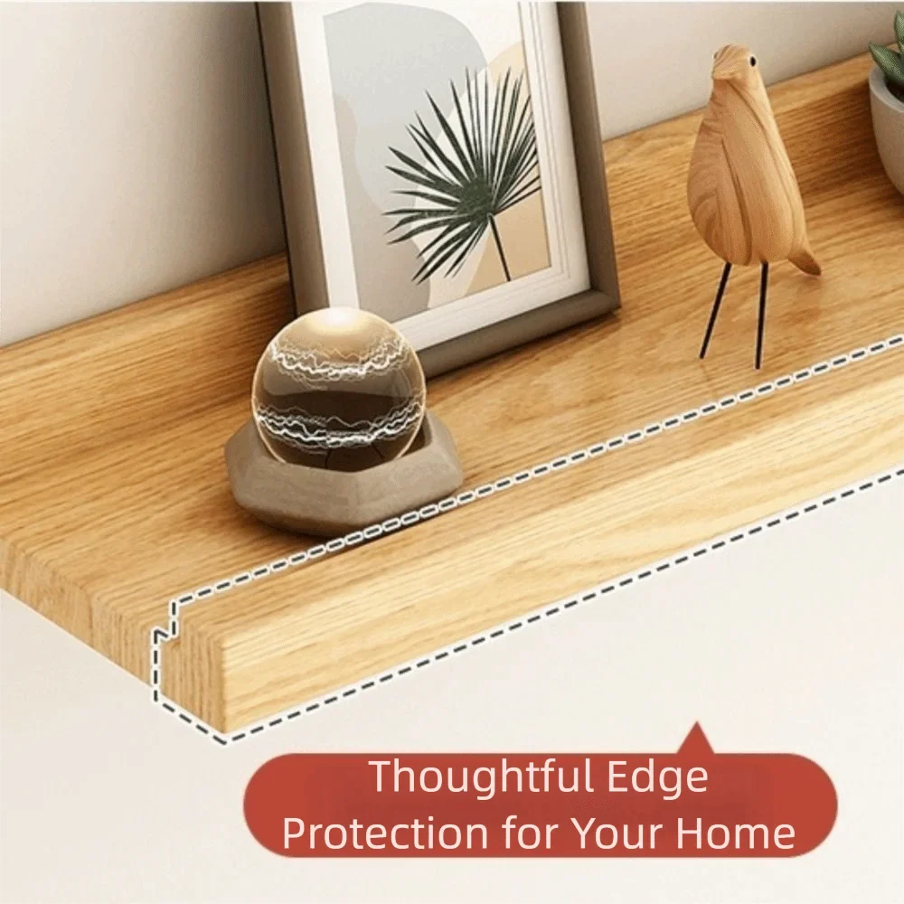 Space Saving Wooden Floating Shelf Minimalist Style Decorative Display Stand Rustic Bookshelf Organizer Living Room