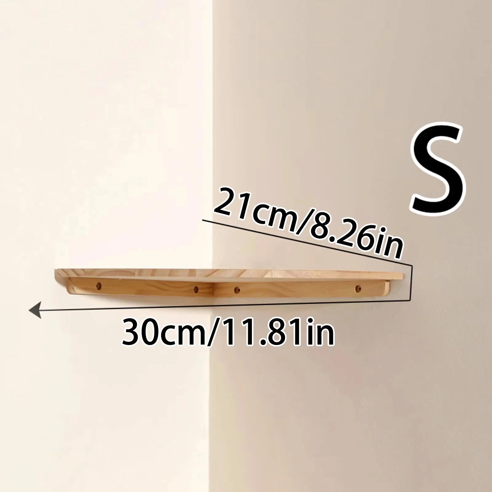 Scalloped Corner Shelves Floating Wall Shelf Storage Rack Wooden Wall Decor Bedroom Living Room Kitchen  Home Decorations Ledge